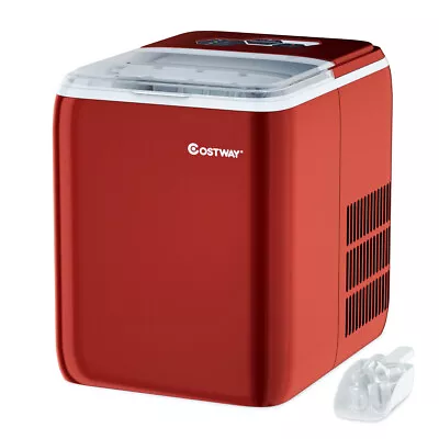 Costway Portable Countertop Ice Maker Machine 44Lbs/24H Self-Clean W/Scoop Red • $139.99