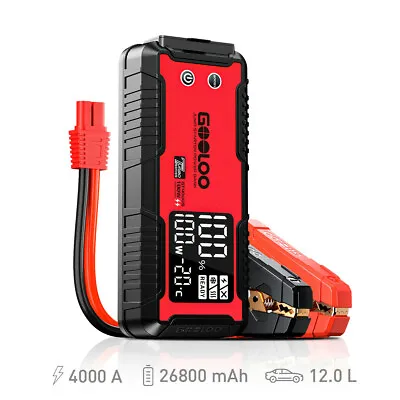 $225.99 • Buy 12V GOOLOO 4000A Car Jump Starter 26800mAh Power Bank Battery Charger Booster AU