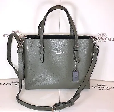 Coach C4084 Mollie 25 Sage Green Double Faced Leather Convertible Tote • $115