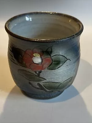 Vintage Art Pottery Japanese Teacup Sake Pot Grey Floral Succulents • £10