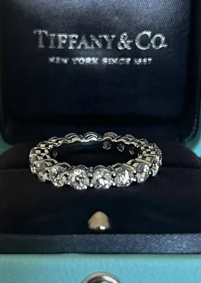 Tiffany & Co. 2.86 3.7 Mm Diamond Ring Forever Eternity Embrace Shared Wedding 6 • $12595