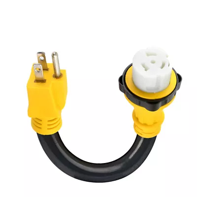 50 Amp To 15 Amp 110V RV Power Cord Electrical Adapter With Twist Lock Plug • $20.76