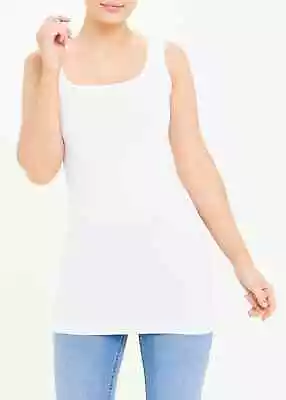 Long Line Vest Top Ladies Girls Cami Dress Stretch Wide Strap 8-22 UK • £12.45