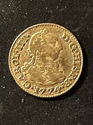 Authentic 1774 Spanish Gold 1/2 Escudo Old Antique Pirate Doubloon Treasure Coin • $400