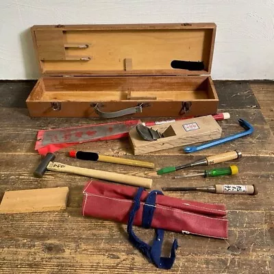 Japanese Vintage Carpenter Tool Set Chisel Hand Plane Hand Saw Hammer Etc /d24y • £0.01