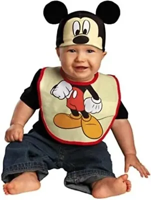 Disney's Mickey Mouse Hat And Bib Infant Set • $8.88