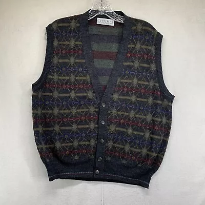 Vintages Grandpa Sweater Vest Men’s Size Medium BOXY Fit Ottimo Wool Blend • $14.99