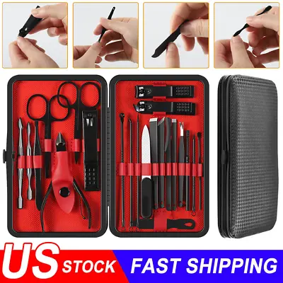 22PC Manicure Set Pedicure Tools And Nail Clippers Professional Stainless Steel • $10.81