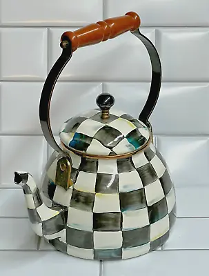 Mackenzie Childs  Courtly B&w Check  3 Qt. Tea Kettle Metal • $166.24