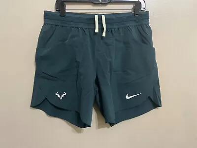 Nike Court Dri-Fit ADV Rafa Nadal 7” Green Tennis Shorts DV2881-328 Men’s Size M • $149