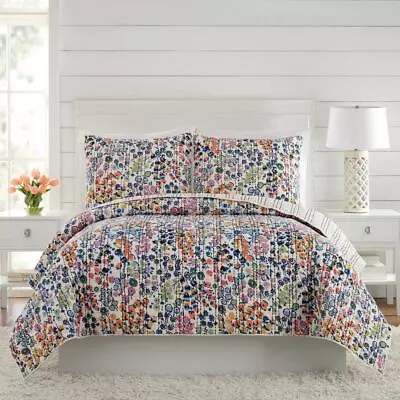 Vera Bradley Quilt Only 104  X 90  King 140-Thread Count Cotton Floral Blue • $120.87