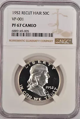 1952 RECUT HAIR Franklin Proof NGC PF 67 CAMEO PR67CAM VP-001 TOP POP Coin • $2799.99