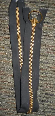 VINTAGE  60's 70’s TALON 21.5  Black CLOSED HEAVY DUTY BRASS ZIPPER • $10