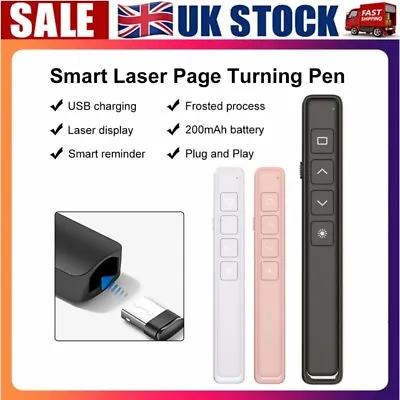 2.4GHz PPT Powerpoint Clicker With Laser Pointer Presenter Remote For Mac Laptop • £10.98
