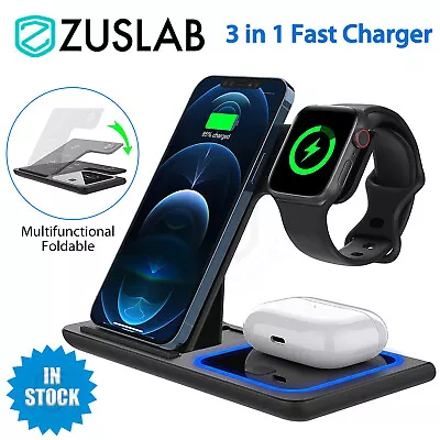 3 In 1 15W Wireless Charger Dock Qi Fast Charging For IPhone Apple Watch Samsung • $39.95