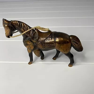 Western Horse  Metal Figure 5.5''  X 7'' Bronzed  Finish  Vintage • $14.80