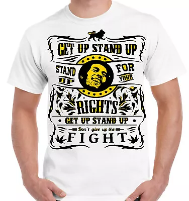 Bob Marley T-Shirt Get Up Stand Jamaican Reggae Music Legend T Shirts • £8.03