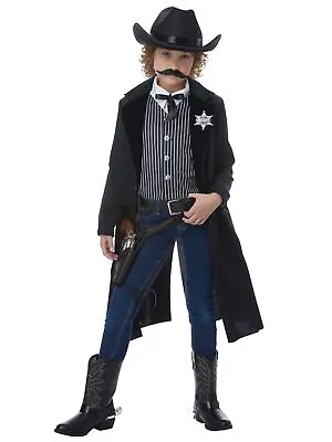 Western Outlaw Sheriff Gunslinger Texas Cowboy Book Week Boys Costume • £36.69