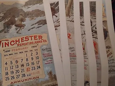WINCHESTER Repeating Arms Reproduction Calendars Set Of 6 1969 Gun History NICE • $68.99