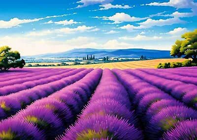 Stunning Lavender Flower Meadow Floral Canvas Picture Print Wall Art • £21.95