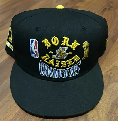 Born X Raised X Lakers Champions 17 Rings NBA Championship Fitted  Hat  Size 8 • $49.99