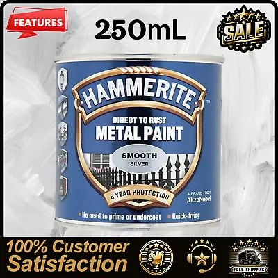 Hammerite Direct To Rust Metal Paint Smooth Silver 250ML • £13.25