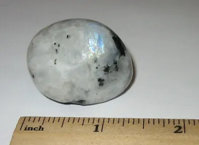 1.4  A+ TUMBLED POLISHED NATURAL RAINBOW MOONSTONE CRYSTAL STONE INDIA ~ 38g *A4 • $15.59