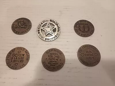 Vintage Brothel Inspector Badge And Five Tokens Lot • $40