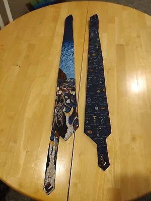 (2) Museum Artifacts Silk Neck Ties - Renoir Umbrellas Inventions • $19.99