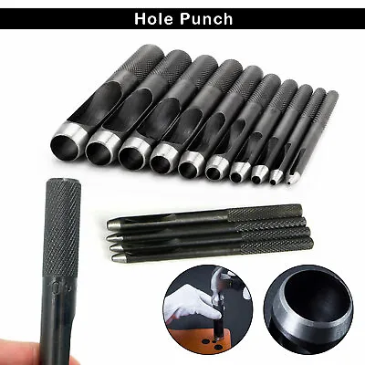 Hollow Hole Punch Tool For Leather Paper Plastic Wood Belt Hole Puncher Cutter • £4.59
