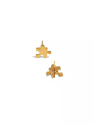 Puzzle Piece Textured Stud Earrings • $80