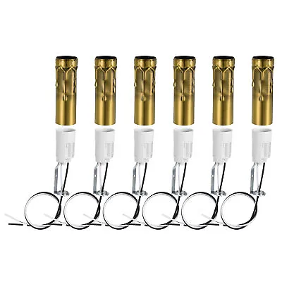 E14 Candelabra Base Bulb Socket 3 Inch Brass Candle Covers Kit 6 Sets • $17.26