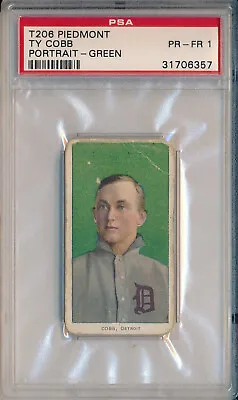 1910 T206 Piedmont 150 - Ty Cobb Green Portrait - Psa 1 Pr-fr (svsc) • $6599.99