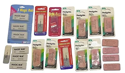 Huge Vintage Eraser Lot Assorted Pedigree Magic Rub Fund’Mentals Sanford Empire • $24.99