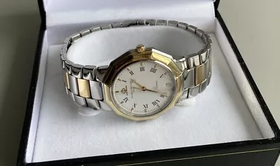 Mens Baume & Mercier Riviera 18ct Gold & Stainless Steel Watch • £395