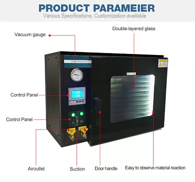 $1499 • Buy Lab Furnace 1.9 Cu Ft Vacuum Drying Oven Digital 5-Side Heating 10 Shelves 110V