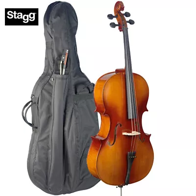 Stagg 3/4 Size Spruce Top Student Cello With Bag Bow And Resin VNC-3/4 L • $619.99