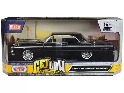 1964 Chevrolet Impala Lowrider Candy Black Get Low 1/24 Diecast Motormax 79021 • $34.99