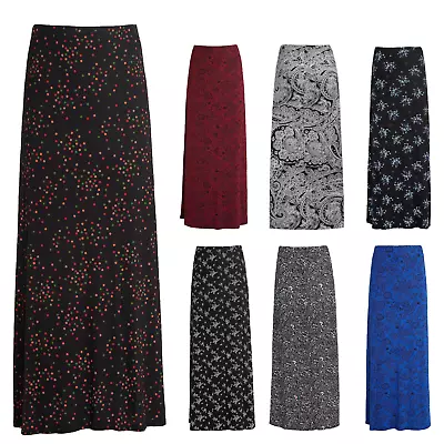 Women's Paisley Print 70S Boho Stretch Long Maxi Skirt • £11.99