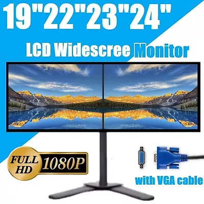 Dual Large Major Monitor 19  22  23  24  27   1080p LCD Widescreen Monitor W/VGA • $45.99