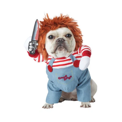 £10.67 • Buy Pet Dog Funny Clothes Cosplay Costume Halloween Comical Outfits With Wig