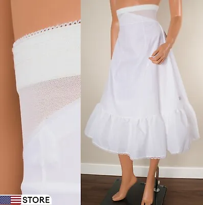 💖 PETTICOAT PLACE LTD White Taffeta Tulle Crinoline Petticoat Skirt Wedding 8 • $21.99