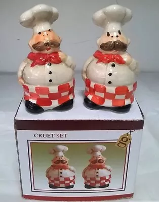 Jolly Chefs Ceramic Salt And Pepper Shakers 4058 • £3.98