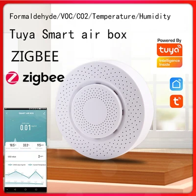 £16.39 • Buy Tuya ZIGBEE3.0 Smart Air Box Formaldehyde-VOC Carbon Dioxide Temperature Sensor-