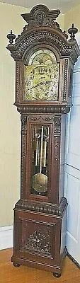 Rare Large Ornate Rj Horner Grandfather / Tall Case Clock Circa 1890-1910 • $11900