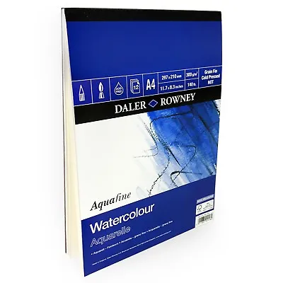 £9.99 • Buy Daler Rowney Aquafine Watercolour A4 Sketchbook – 12 Sheets – 300gsm