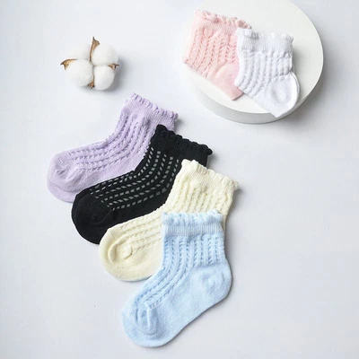 £4.58 • Buy 2X Girl Boy Kids Baby Toddler Breathable Cotton Summer Sports Trainer Socks New