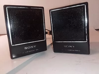 Sony SRS-3 Portable Mini Stereo Speaker System 3.5 MM Jack Vintage Tested/Works • $6.99