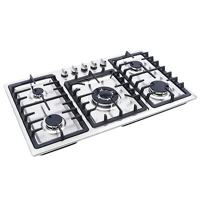 Stainless Steel NG /LPG Gas Built-In Cooktop Countertop Cook Stove 5 Burners New • $187.15