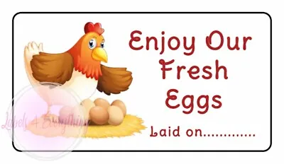 Egg Box Stickers Labels Chicken Hen Laid Rectangle Fresh Farm Free Range Carton • £2.30